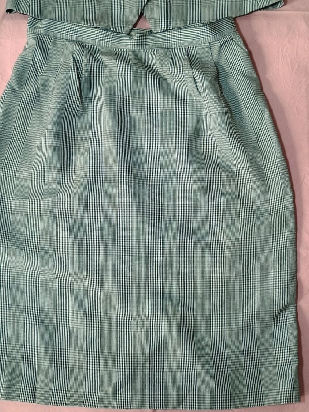 Le Suit 2 Pc women skirt suit 8P gray black plaid 2 pockets fully lined career - Picture 4 of 12
